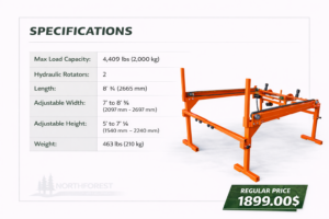 north forest live deck promo LOG TABLE with chains