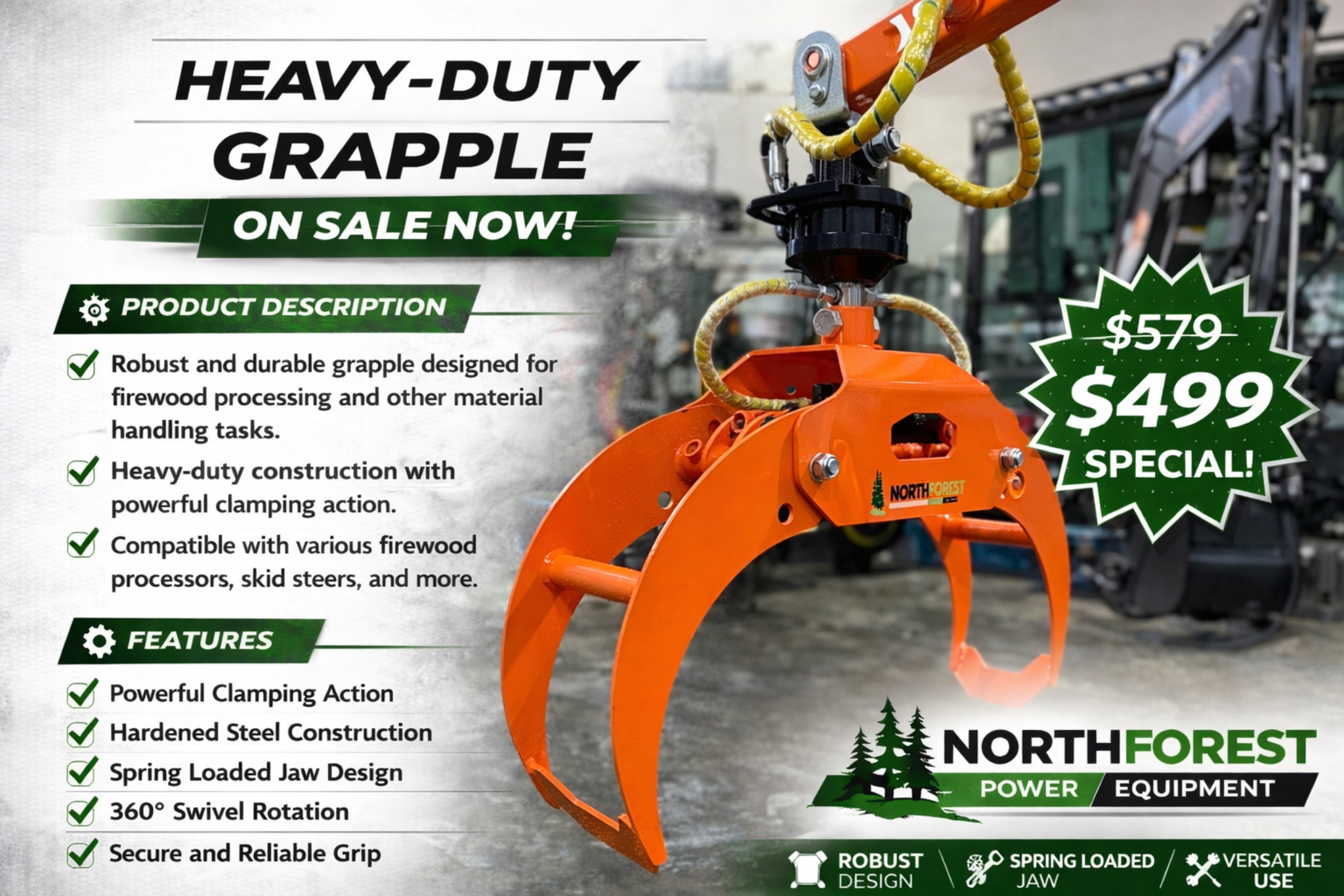 LOG GRAPPLE 29 INCH GRAPPIN HYDRAUULIQUE 29 POUCES