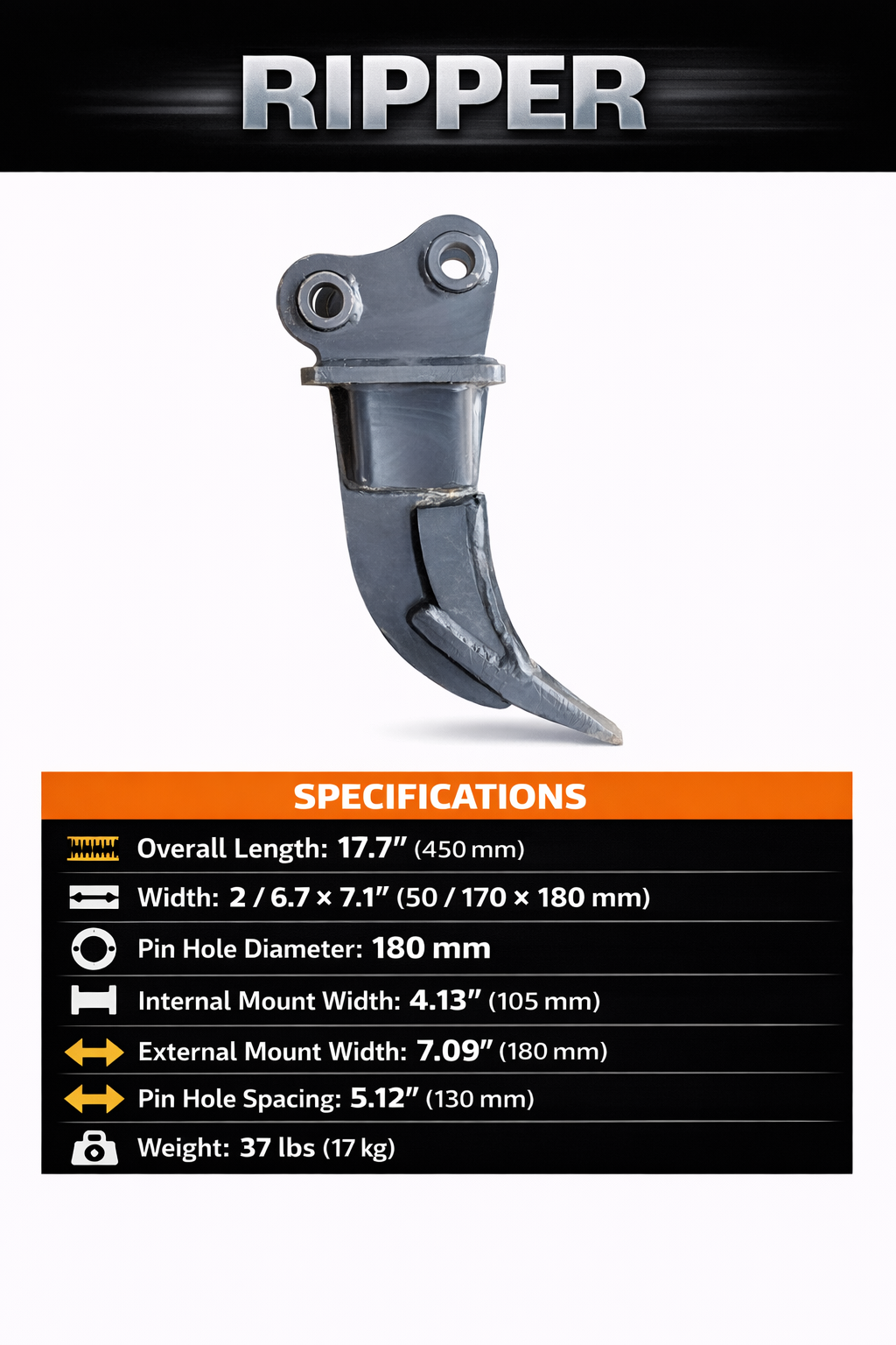 Ripper 30mm pins excavator ripper