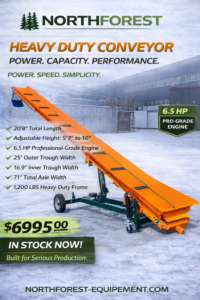 HEAVY DUTY CONVEYOR firewood conveyor convoyeur a bois