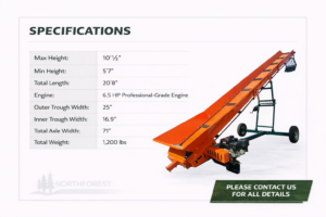 Firewood Conveyor 20 feet conveyor 