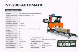 Sawmill NF230A Scierie Mobile NF230A Portable sawmill