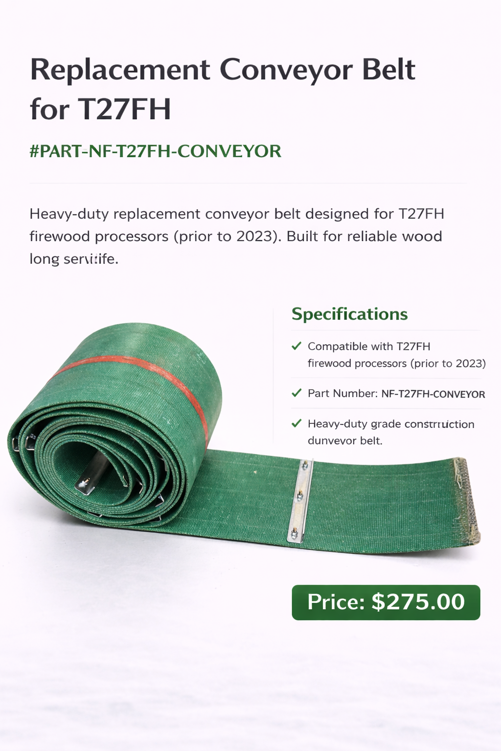 north forest T27 Conveyor belt