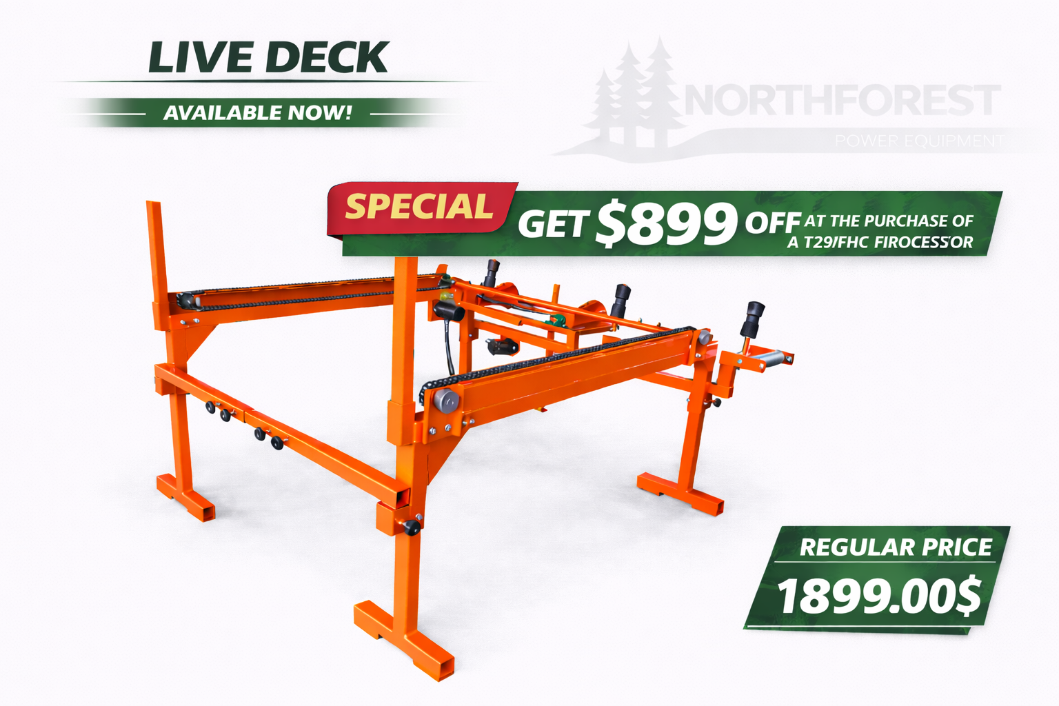 north forest live deck promo TABLE À BILLOTS avec chaînes