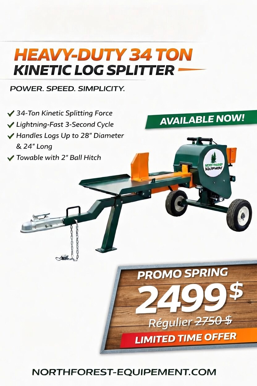 NORTHFOREST Kenetic LOG SPLITTER log splitter fendeuse a bois