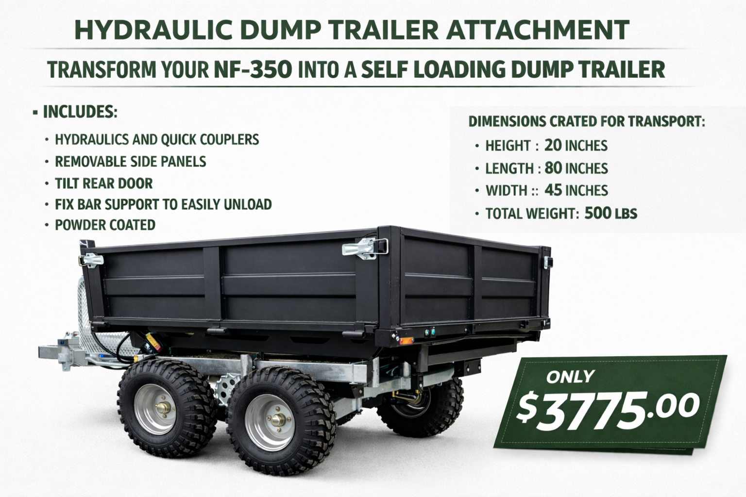 Hydraulic dump trailer