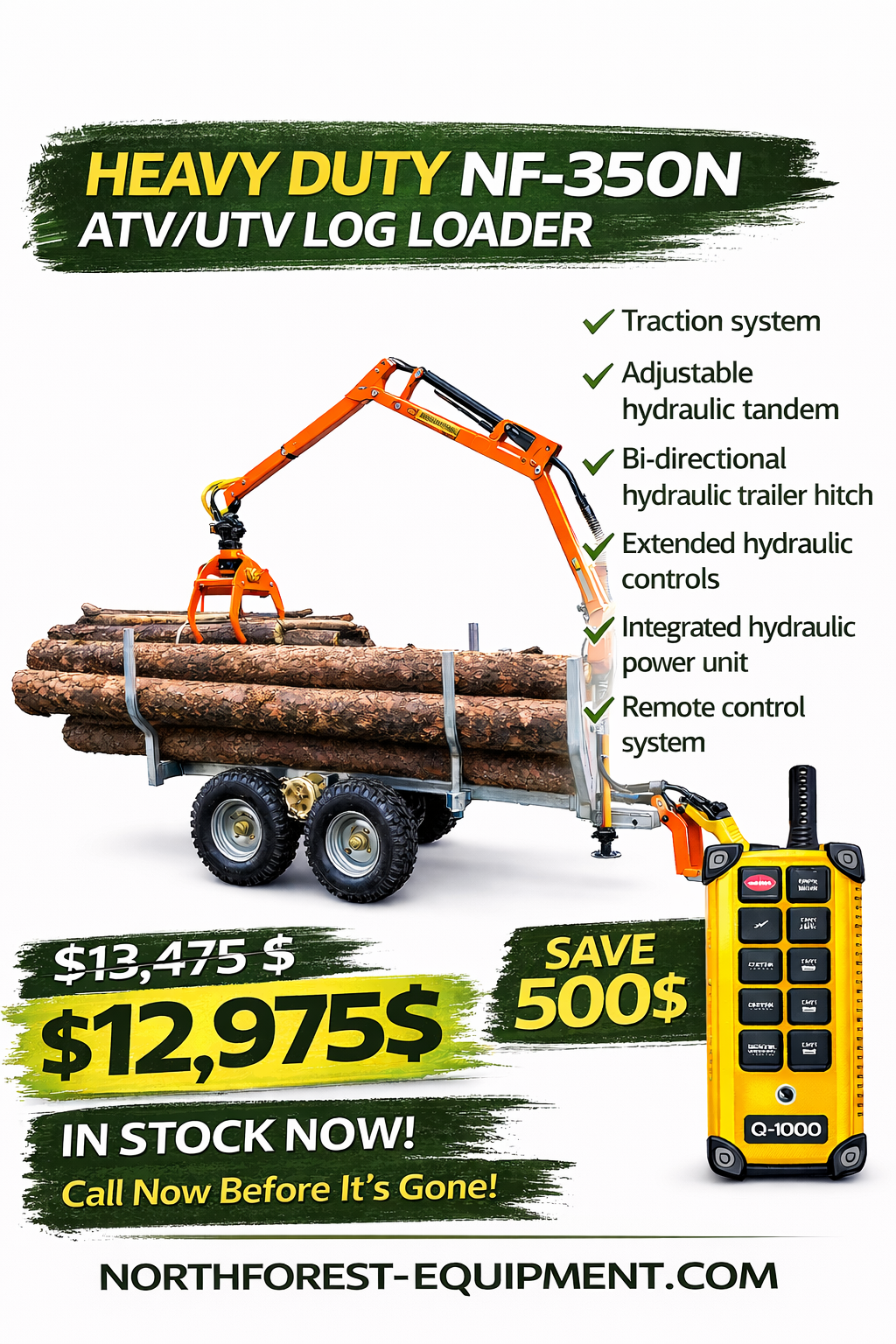 LOG TRAILER chargeuse a bois Log Loader NF350N